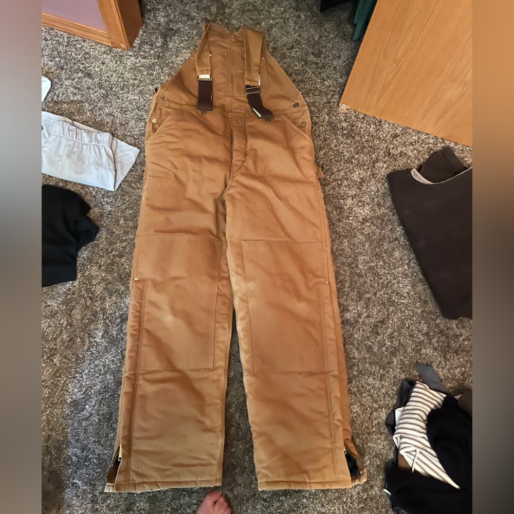 CARHARTT BQ186 Quilt Lined Bib Overalls, Size 36x32